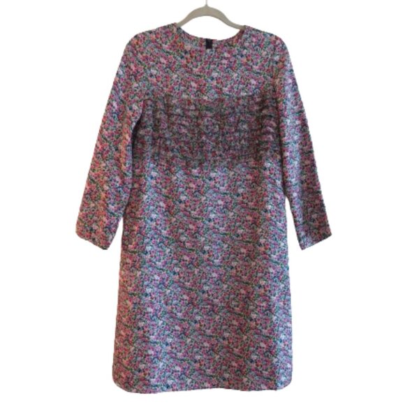 Drawer Dresses & Skirts - DRAWER JAPAN 100% Silk Ditsy Floral Pink Purple Shift Dress - Size 38 / Medium
